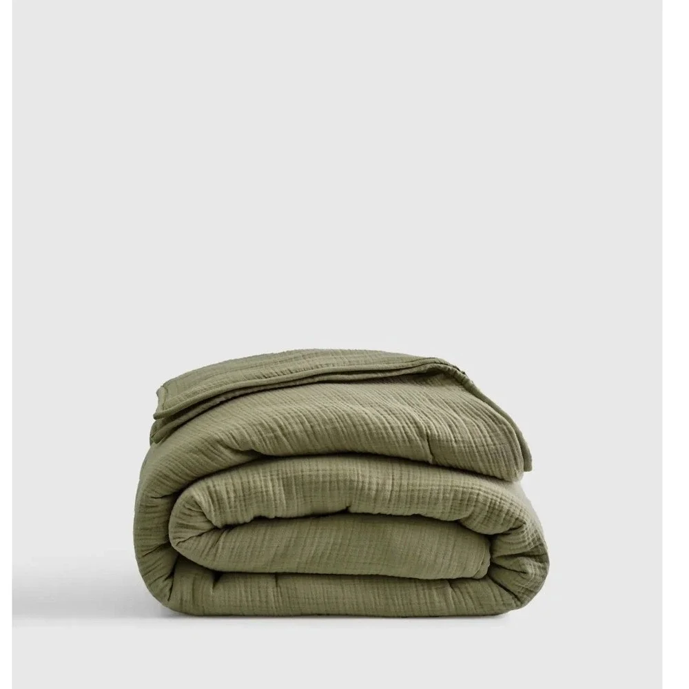 Quince NWT Organic Cotton Gauze Dream Quilt Olive- Full/Queen